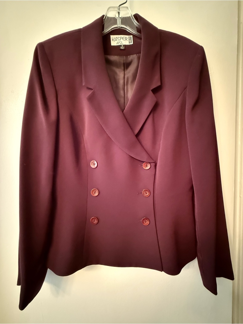 Kasper Wine Double-Breasted Women's Blazer